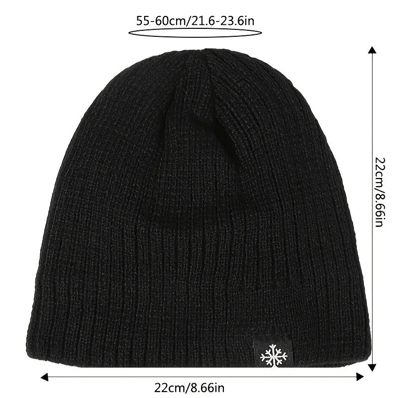 New Autumn/Winter Fleece Thick Knitted Thermal Blend Hat | TINMICO