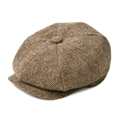 New Wool Newsboy Cap Herringbone Men British Flat Cap | TINMICO - TINMICO
