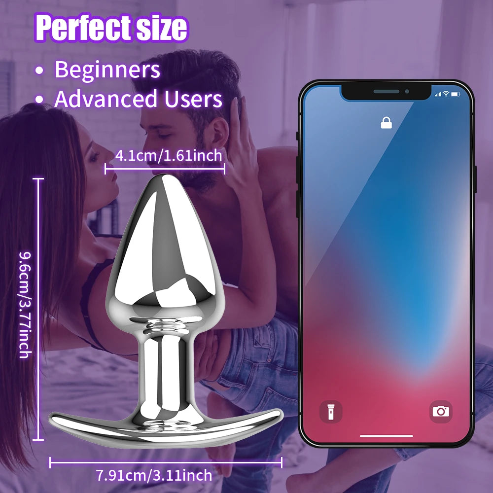 TINMICO APP Vibrator Dildo Butt Plug, Prostate Massager Remote Control Stainless Steel Anal Plug Vibrator Adult Toy,Sex Toy for Woman Men