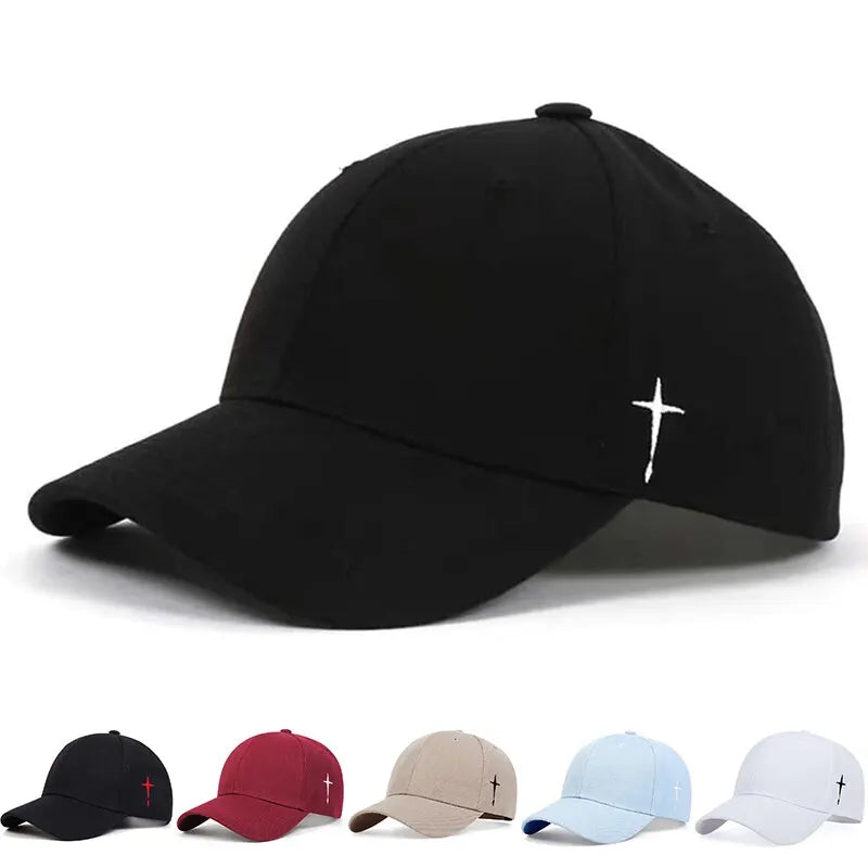 New Unisex Simple Cross Water Drop Embroidery Baseball Caps Spring and Autumn Outdoor Adjustable Casual Hat Sunscreen Hat | TINMICO
