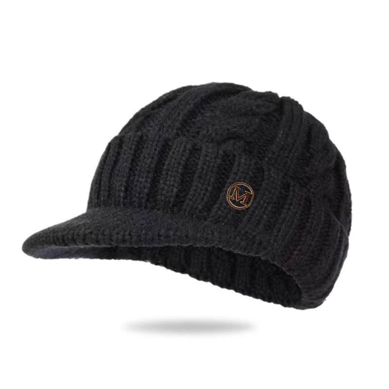 Twists Knitting Hat Keep Warm Winter Beanies for Men Outdoor Short Brim Duck Tongue Cap Winter Plush Thick Fried Dough | TINMICO