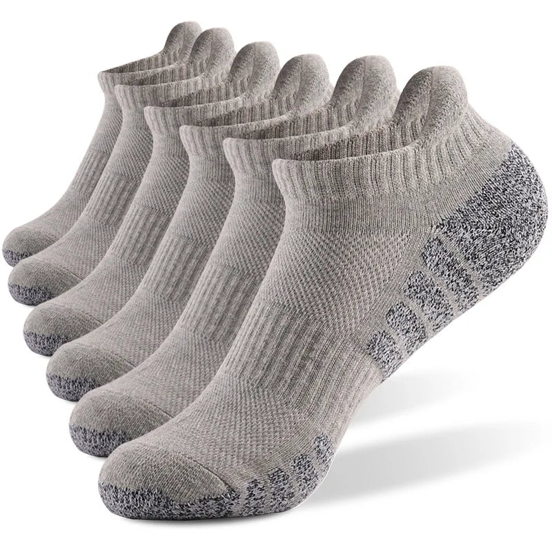 New thickened towel bottom running socks mesh boat socks non-slip breathable sports socks Low cut Men's socks Women's socks,3pairs | TINMICO