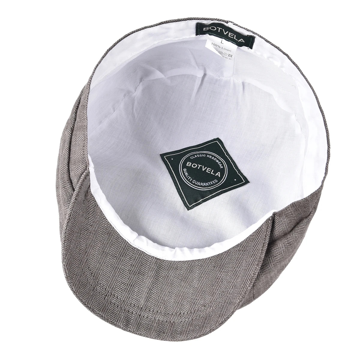 Herringbone Light Gry Linen Bakerboy Caps Newsboy Cap Men Women Lightweight Breathable Flat Hat Beret Hats | TINMICO - TINMICO