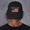 America First Hat (Embroidered Cotton Dad Cap) USA Patriot Dad Hat TINMICO - TINMICO