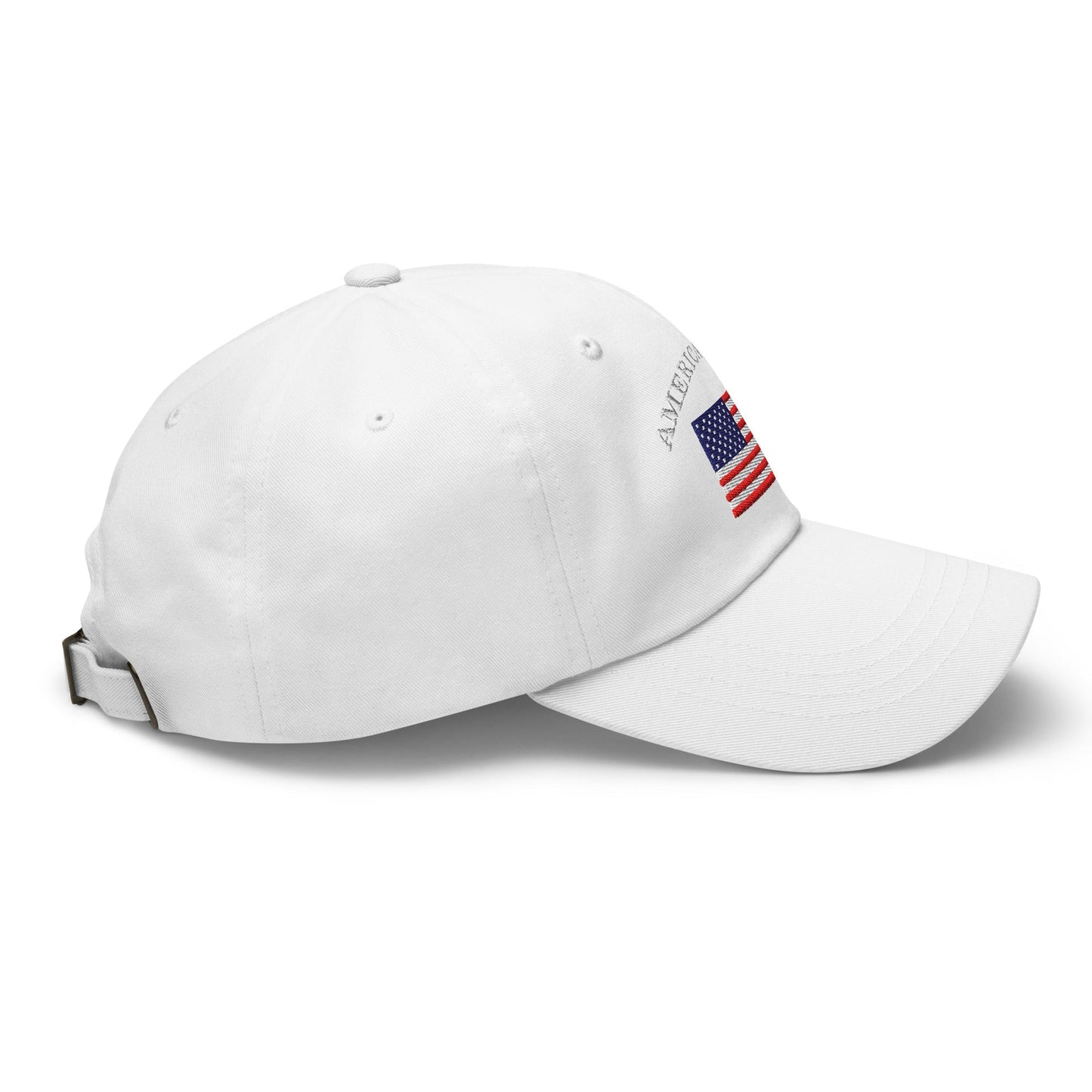 America First Hat (Embroidered Cotton Dad Cap) USA Patriot, July 4th Pride, Made in USA - TINMICO
