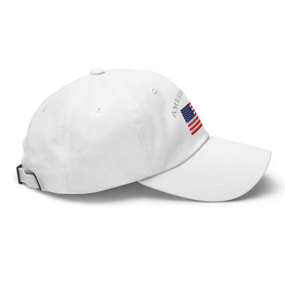 America First Hat (Embroidered Cotton Dad Cap) USA Patriot, July 4th Pride, Made in USA - TINMICO