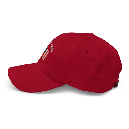 America First Hat (Embroidered Cotton Dad Cap) USA Patriot, July 4th Pride, Made in USA - TINMICO