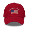 America First Hat (Embroidered Cotton Dad Cap) USA Patriot, July 4th Pride, Made in USA - TINMICO
