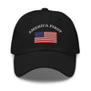 America First Hat (Embroidered Cotton Dad Cap) USA Patriot, July 4th Pride, Made in USA - TINMICO