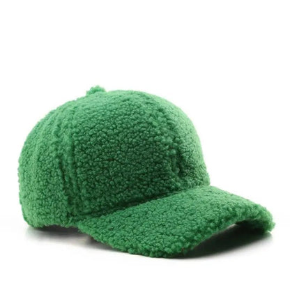 Autumn Winter Baseball Cap Women Artificial Lamb Wool Hats Keep Warm Cap Plush Baseball Caps Spring Baseball Cap | TINMICO - TINMICO