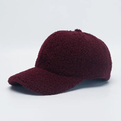 Autumn Winter Baseball Cap Women Artificial Lamb Wool Hats Keep Warm Cap Plush Baseball Caps Spring Baseball Cap | TINMICO - TINMICO
