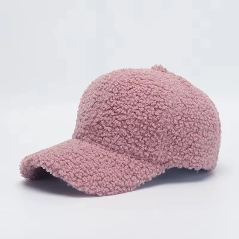 Autumn Winter Baseball Cap Women Artificial Lamb Wool Hats Keep Warm Cap Plush Baseball Caps Spring Baseball Cap | TINMICO - TINMICO