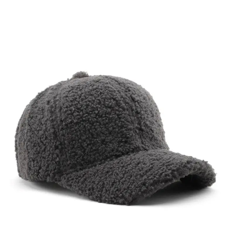 Autumn Winter Baseball Cap Women Artificial Lamb Wool Hats Keep Warm Cap Plush Baseball Caps Spring Baseball Cap | TINMICO - TINMICO
