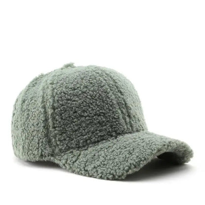 Autumn Winter Baseball Cap Women Artificial Lamb Wool Hats Keep Warm Cap Plush Baseball Caps Spring Baseball Cap | TINMICO - TINMICO