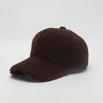 Autumn Winter Baseball Cap Women Artificial Lamb Wool Hats Keep Warm Cap Plush Baseball Caps Spring Baseball Cap | TINMICO - TINMICO