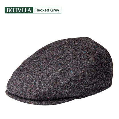 Big Size 100% Wool Ivy Cap Men Flat Caps Tweed Scally Hat - cutter Newsboy Cap Driving Hats |TINMICO - TINMICO