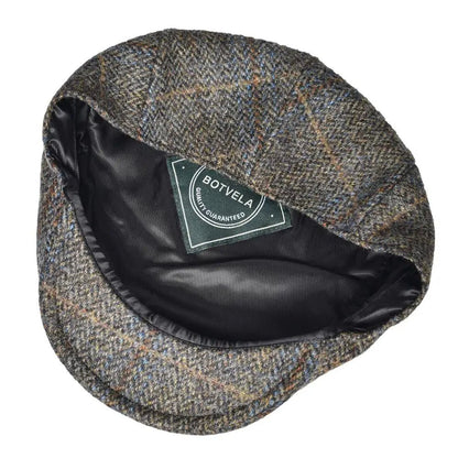 Big Size 100% Wool Ivy Cap Men Flat Caps Tweed Scally Hat - cutter Newsboy Cap Driving Hats |TINMICO - TINMICO