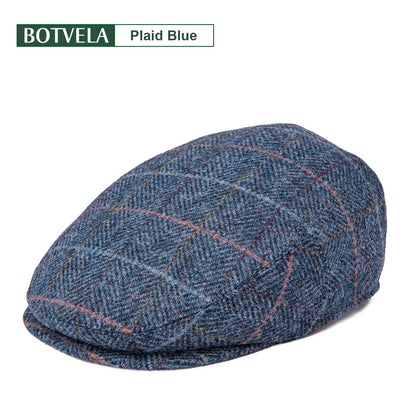 Big Size 100% Wool Ivy Cap Men Flat Caps Tweed Scally Hat - cutter Newsboy Cap Driving Hats |TINMICO - TINMICO