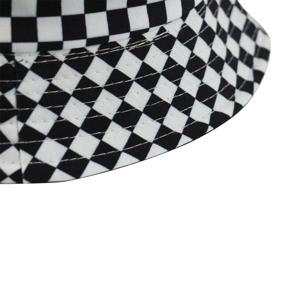 Black and white Checkered Chessboard Checkered Hat Female and Male Hip-Hop Street Dance Graffiti Skateboard Hat | TINMICO - TINMICO