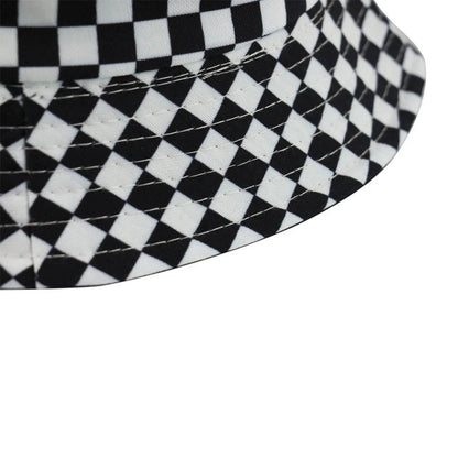 Black and white Checkered Chessboard Checkered Hat Female and Male Hip-Hop Street Dance Graffiti Skateboard Hat | TINMICO - TINMICO