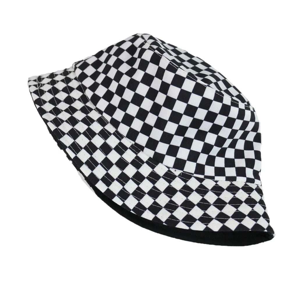 Black and white Checkered Chessboard Checkered Hat Female and Male Hip-Hop Street Dance Graffiti Skateboard Hat | TINMICO - TINMICO
