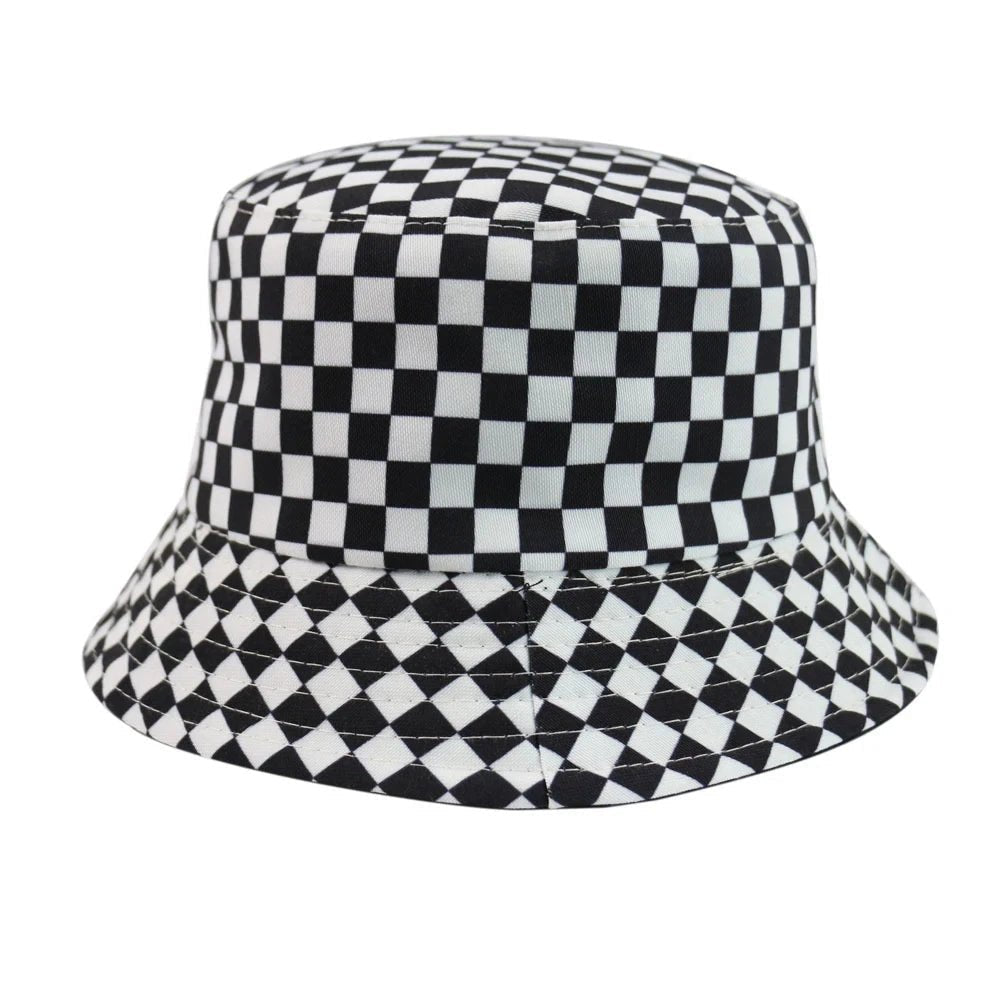 Black and white Checkered Chessboard Checkered Hat Female and Male Hip-Hop Street Dance Graffiti Skateboard Hat | TINMICO - TINMICO