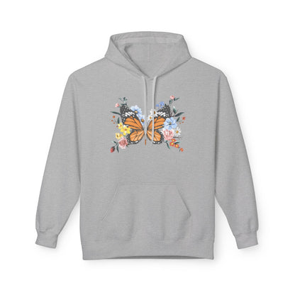 Butterfly Floral Hoodie, Cozy Unisex Fleece Sweatshirt, Perfect for Nature Lovers, Gift for Women and Men, Spring Fashion - TINMICO