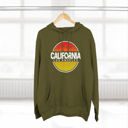 California Sunset Fleece Hoodie, Cozy Sweater, Perfect for Beach Days, Gifts for Her, Summer Vibes - TINMICO