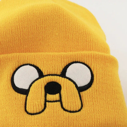 Cute Puppy Pattern Embroidered Knitted Hat, Yellow Ear Protection Hat, Versatile Warm Hat For Autumn and Winter TINMICO 1Pcs - TINMICO