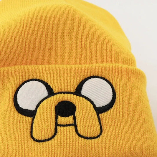 Cute Puppy Pattern Embroidered Knitted Hat, Yellow Ear Protection Hat, Versatile Warm Hat For Autumn and Winter TINMICO 1Pcs - TINMICO