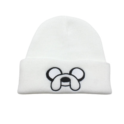 Cute Puppy Pattern Embroidered Knitted Hat, Yellow Ear Protection Hat, Versatile Warm Hat For Autumn and Winter TINMICO 1Pcs - TINMICO