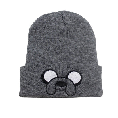 Cute Puppy Pattern Embroidered Knitted Hat, Yellow Ear Protection Hat, Versatile Warm Hat For Autumn and Winter TINMICO 1Pcs - TINMICO
