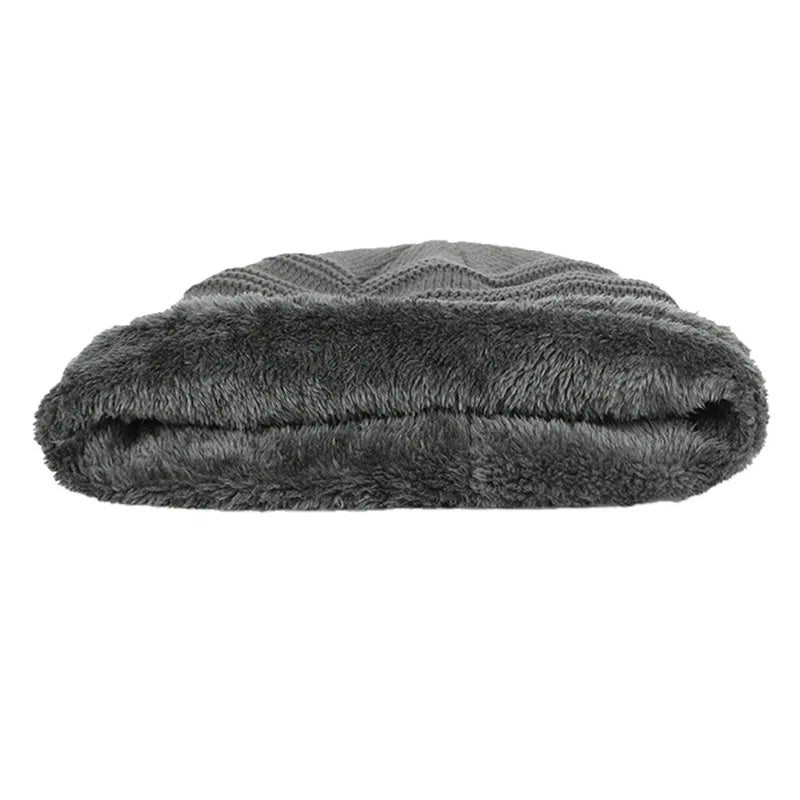 Fashion Winter Cap Unisex Fur Lined Beanie Hat Keep Warm Winter Hat Thick Soft Stretch Hat For Men And Women | TINMICo - TINMICO