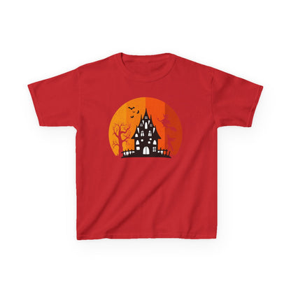 Halloween Haunted House Kids Tee, Spooky Shirt for Kids, Trick or Treat Shirt, Halloween Costume Tee, Fall Festivities Tee - TINMICO