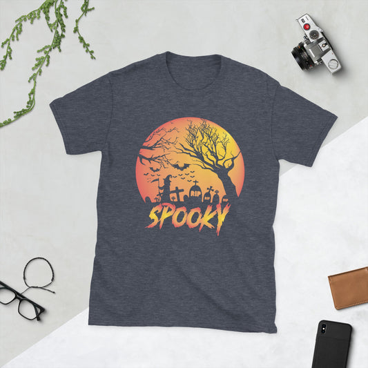 Halloween Spooky Short - Sleeve Unisex T-Shirt, Spooky Adult Unisex - TINMICO