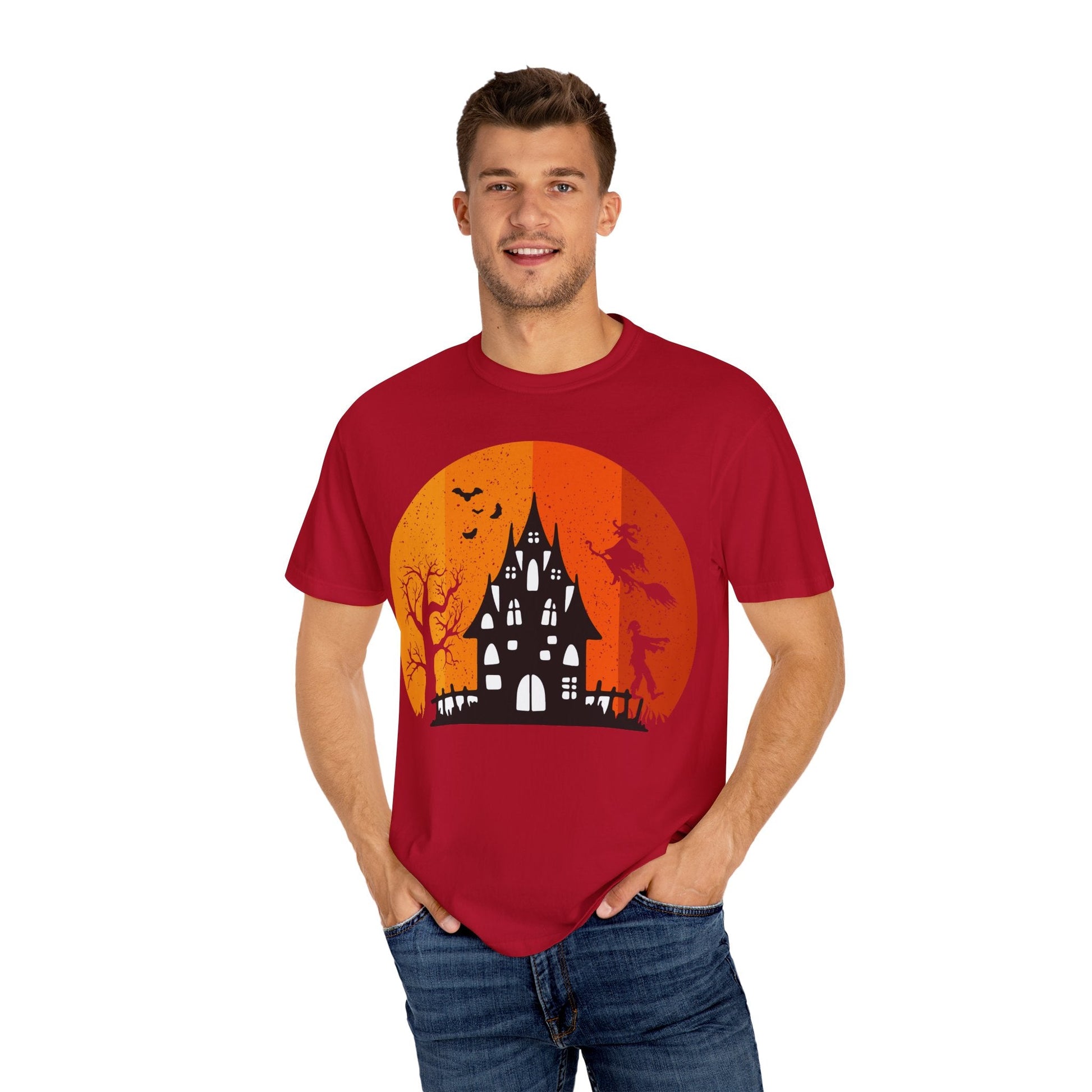 Halloween Themed Unisex T-Shirt, Spooky Shirt, Fall Apparel, Harvest Festival Top, Trick or Treat Tee, Ghostly Design Shirt - TINMICO