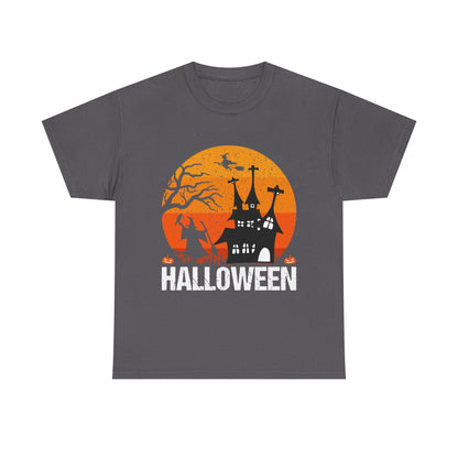Halloween Unisex Heavy Cotton Tee, Spooky Graphic T-Shirt, Fall Fashion, October Celebrations, Halloween Costume Tee, Gift for [...] - TINMICO