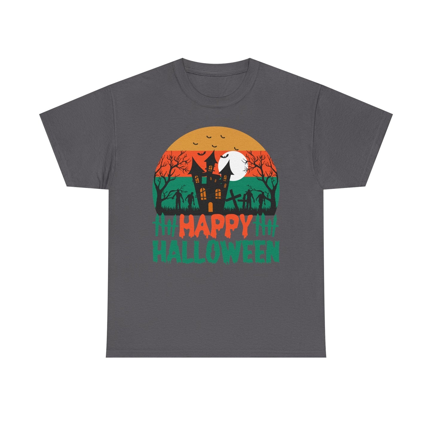 Halloween Unisex Heavy Cotton Tee, Spooky Tee, Halloween Gift, Fall Shirt, Costume Party Top, Ghostly Apparel - TINMICO