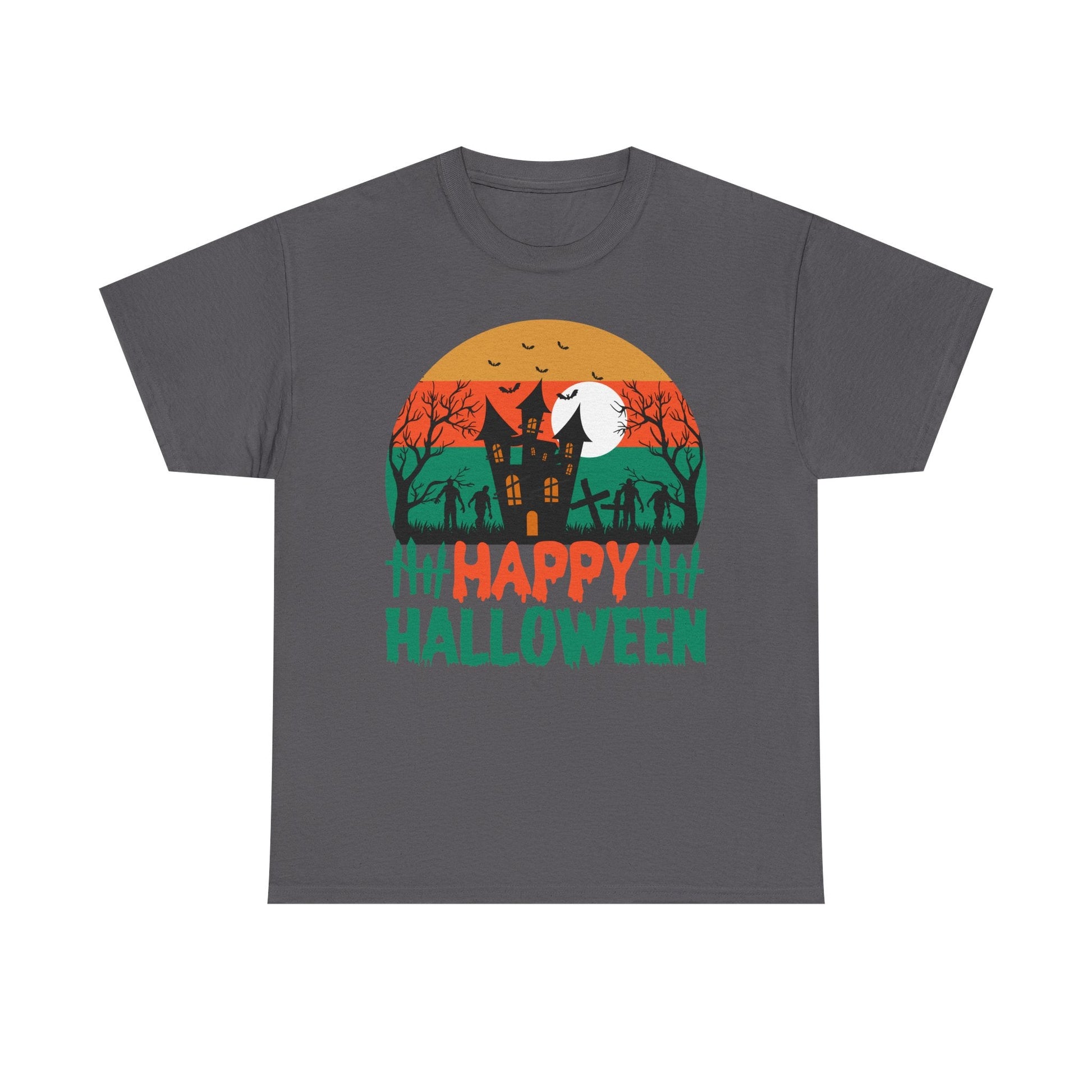 Halloween Unisex Heavy Cotton Tee, Spooky Tee, Halloween Gift, Fall Shirt, Costume Party Top, Ghostly Apparel - TINMICO