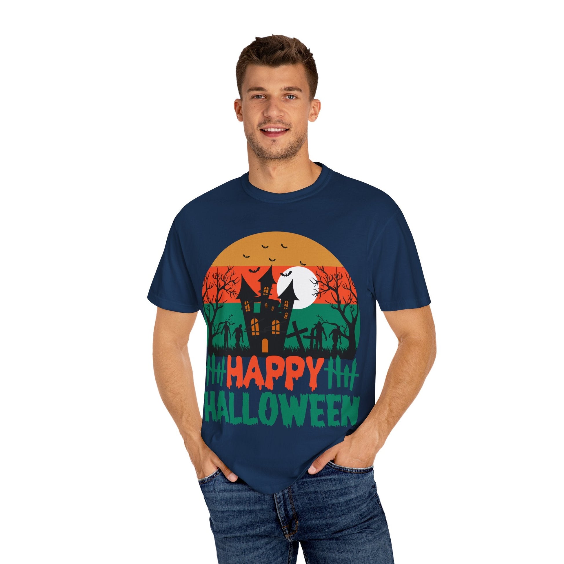 Halloween Unisex T-shirt, Spooky Tee for Fall Celebrations, Halloween Costume, Matching Family Shirt, Autumn Wardrobe Essential - TINMICO