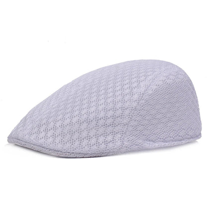 Hat Unisex Mesh Flat Caps Newsboy Style Fashion Breathable Summer Hat for Women Men Caps New Summer Casual Beret | TINMICO - TINMICO