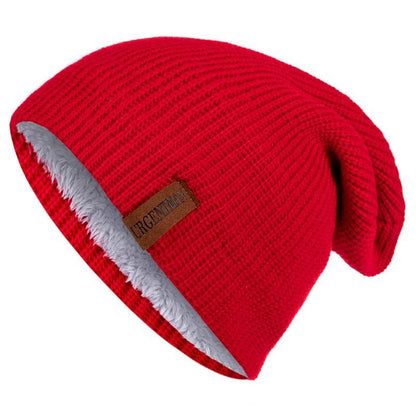 Hat Winter Hats For Men Women Keep Warm Knitted Hat Fashion Solid Ski Bonnet Cap Unisex Letter Beanie | TINMICo - TINMICO