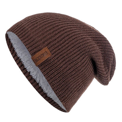 Hat Winter Hats For Men Women Keep Warm Knitted Hat Fashion Solid Ski Bonnet Cap Unisex Letter Beanie | TINMICo - TINMICO