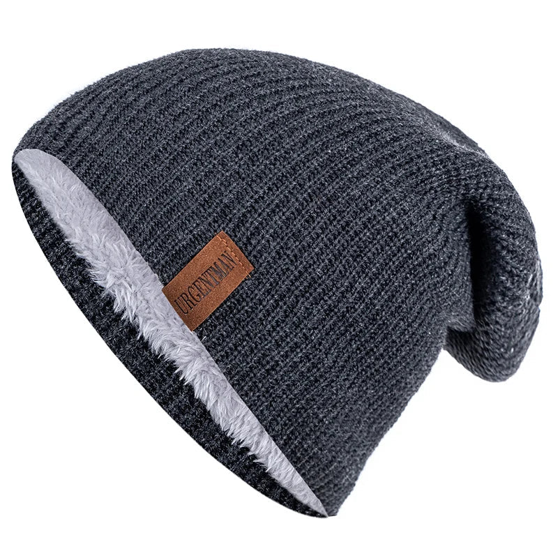 Hat Winter Hats For Men Women Keep Warm Knitted Hat Fashion Solid Ski Bonnet Cap Unisex Letter Beanie | TINMICo - TINMICO