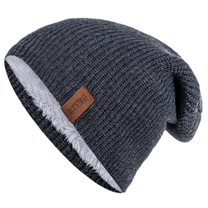 Hat Winter Hats For Men Women Keep Warm Knitted Hat Fashion Solid Ski Bonnet Cap Unisex Letter Beanie | TINMICo - TINMICO