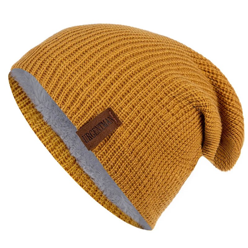 Hat Winter Hats For Men Women Keep Warm Knitted Hat Fashion Solid Ski Bonnet Cap Unisex Letter Beanie | TINMICo - TINMICO