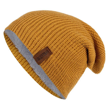Hat Winter Hats For Men Women Keep Warm Knitted Hat Fashion Solid Ski Bonnet Cap Unisex Letter Beanie | TINMICo - TINMICO