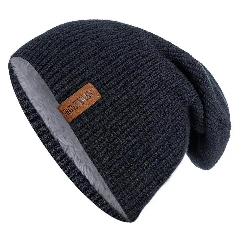 Hat Winter Hats For Men Women Keep Warm Knitted Hat Fashion Solid Ski Bonnet Cap Unisex Letter Beanie | TINMICo - TINMICO