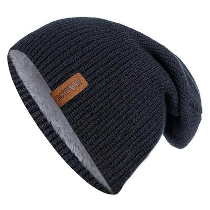 Hat Winter Hats For Men Women Keep Warm Knitted Hat Fashion Solid Ski Bonnet Cap Unisex Letter Beanie | TINMICo - TINMICO