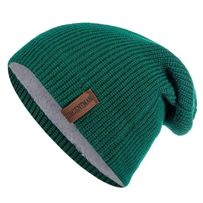 Hat Winter Hats For Men Women Keep Warm Knitted Hat Fashion Solid Ski Bonnet Cap Unisex Letter Beanie | TINMICo - TINMICO